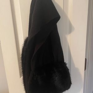 CAbi Infinity scarf black faux fur new